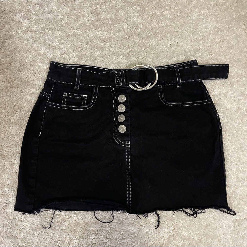 Urban Outfitters BDG S Black Denim Mini Skirt Y2K Scandi Girl Streetwear Indie